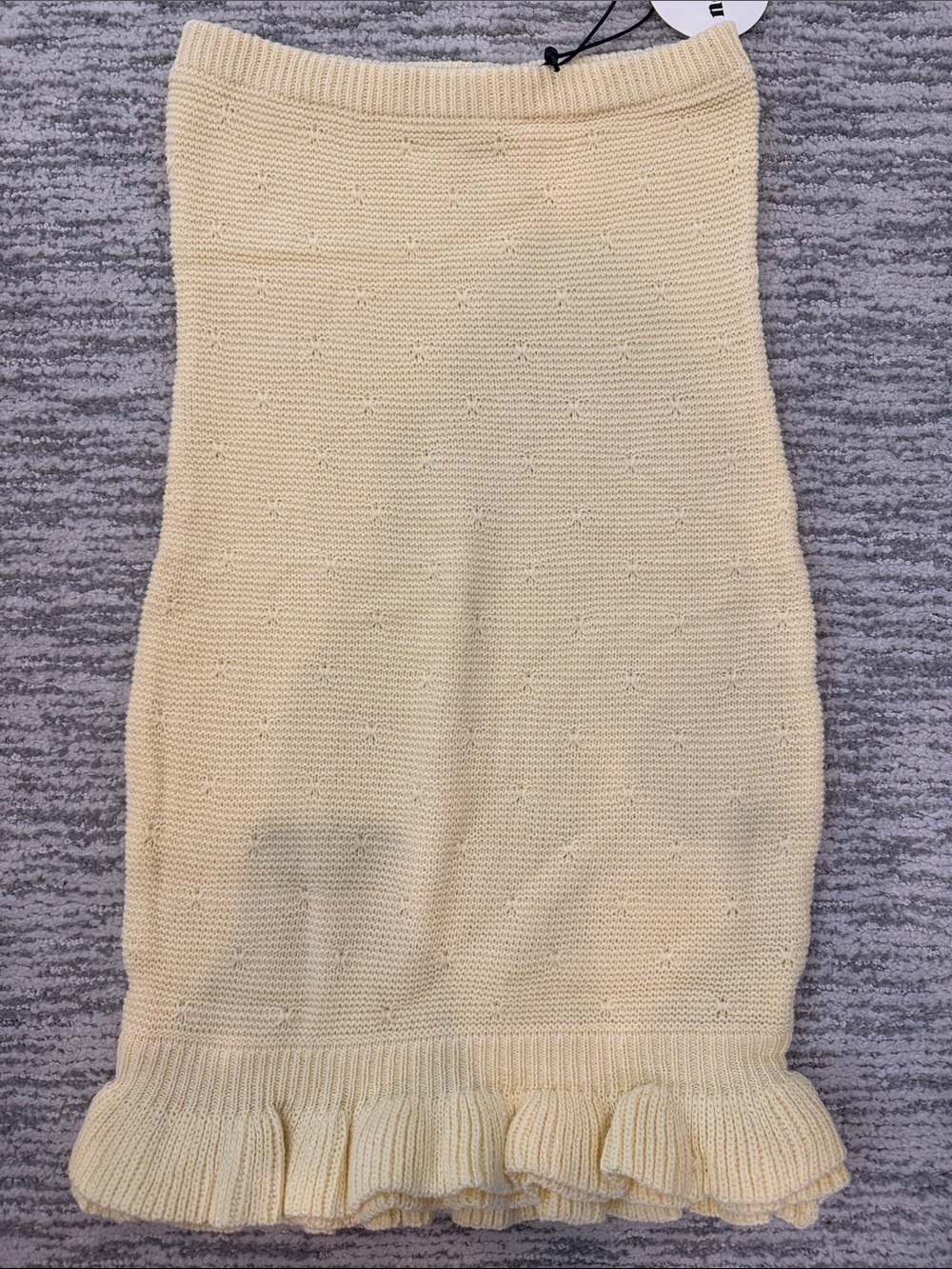 Strapless Knit Dress in Light Yellow